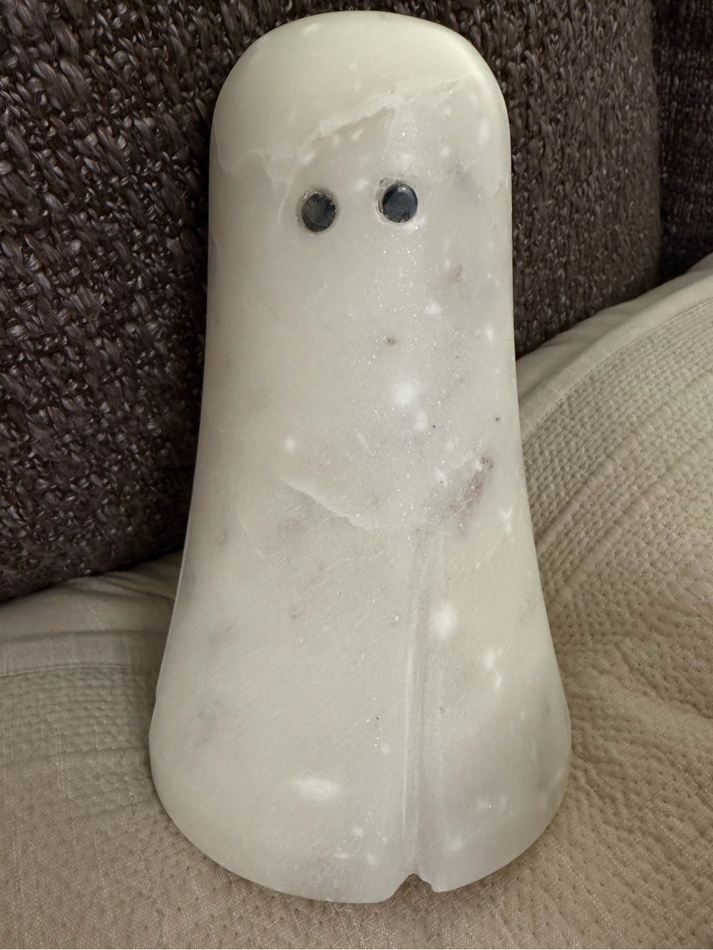 Home Goods Genuine Marble Ghost Figurine - White with Gray Veining Fall Decor